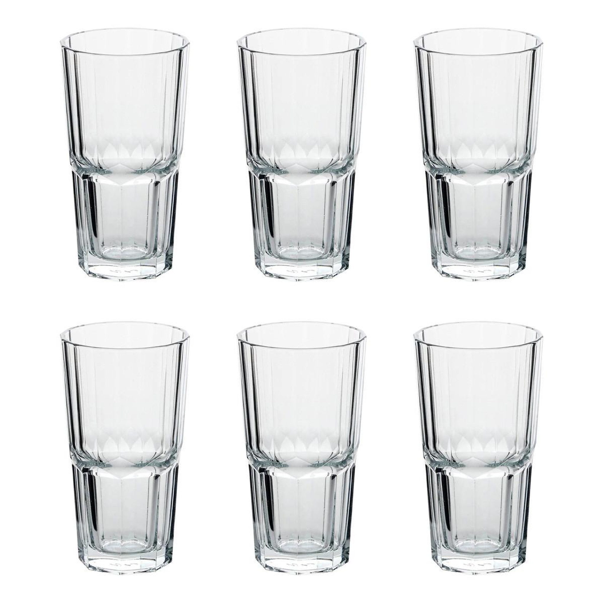SECRET DE GOURMET Lot de 6 verres hauts  timeau  38cl transparent