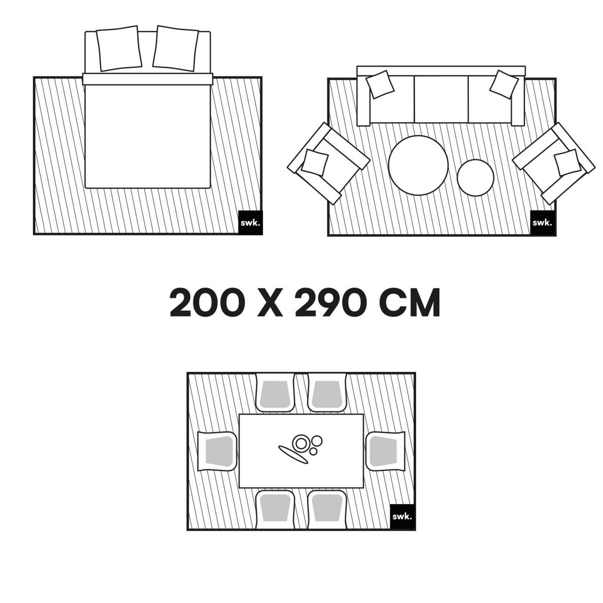 SWEEEK Tapis intérieur shaggy, motifs géométriques, multicolore