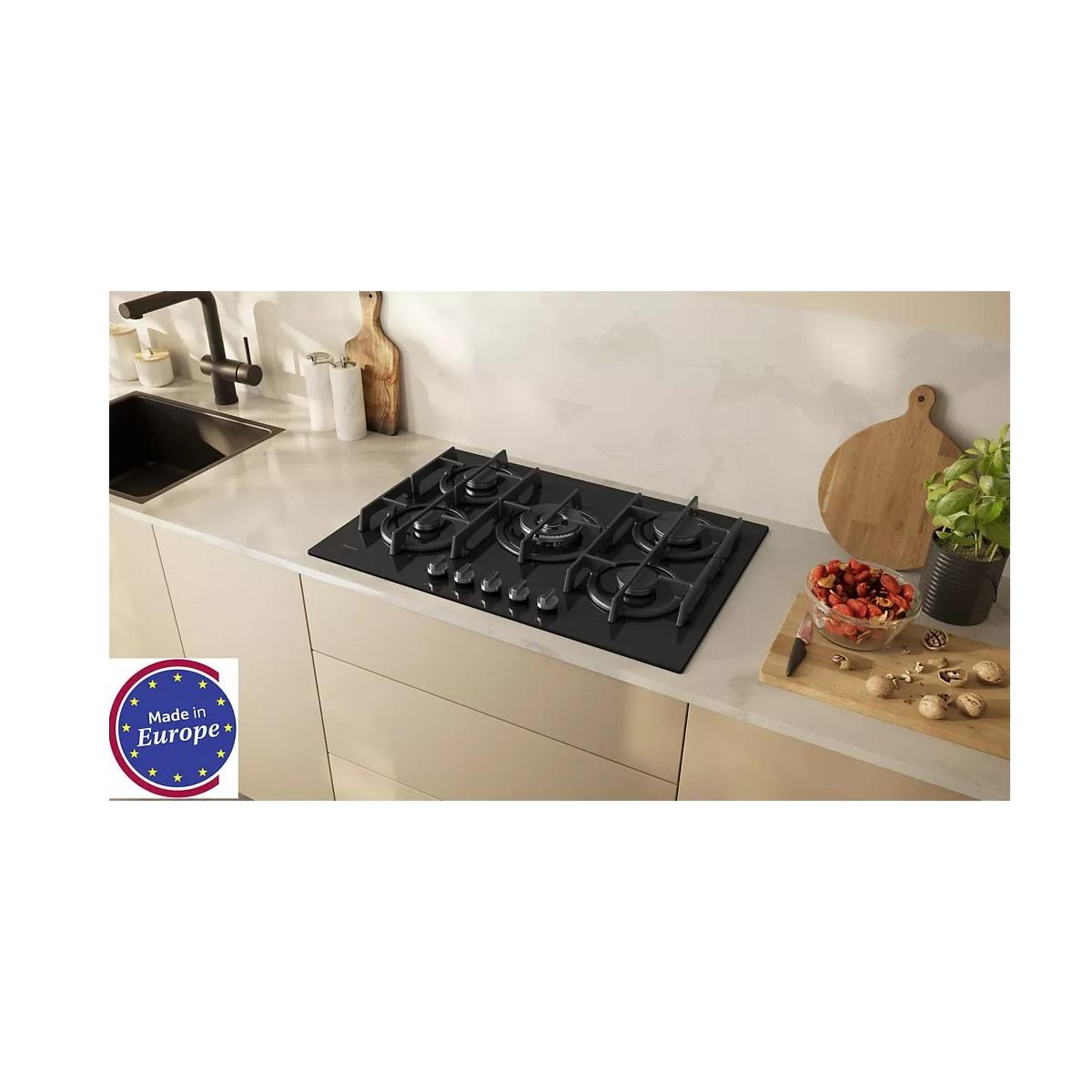Voir la diapositive 2 : Neff Table de cuisson gaz 75cm 5 feux 11500w - T27PIQ4S0