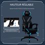 Voir la diapositive 4 : VINSETTO Vinsetto Fauteuil gaming chaise gamer réglable pivotant dossier inclinable repose-pied polyester bleu noir