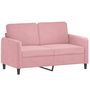 Voir la diapositive 2 : VIDAXL Canape a 2 places Rose 120 cm Velours