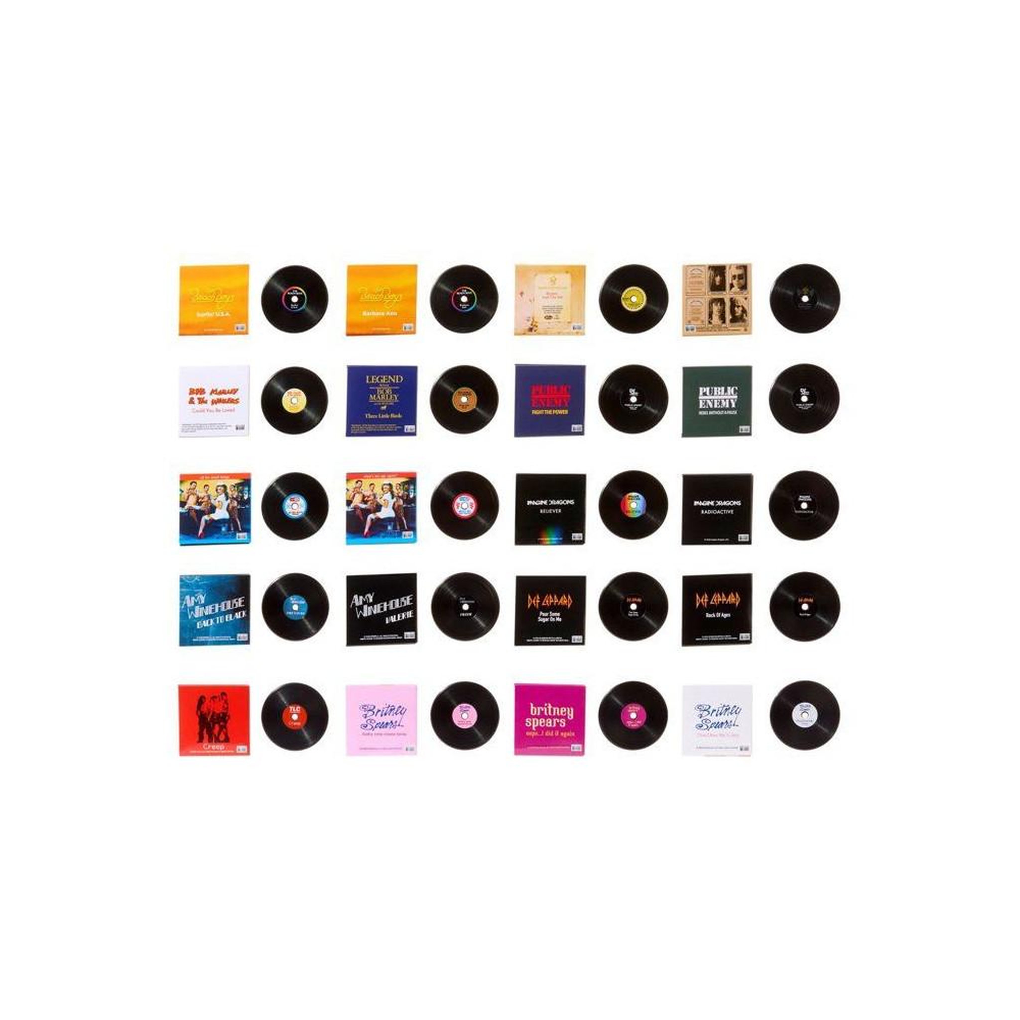 Voir la diapositive 6 : Coffret mini vinyles Real Music avec porte-clés et 4 disques, multicolore