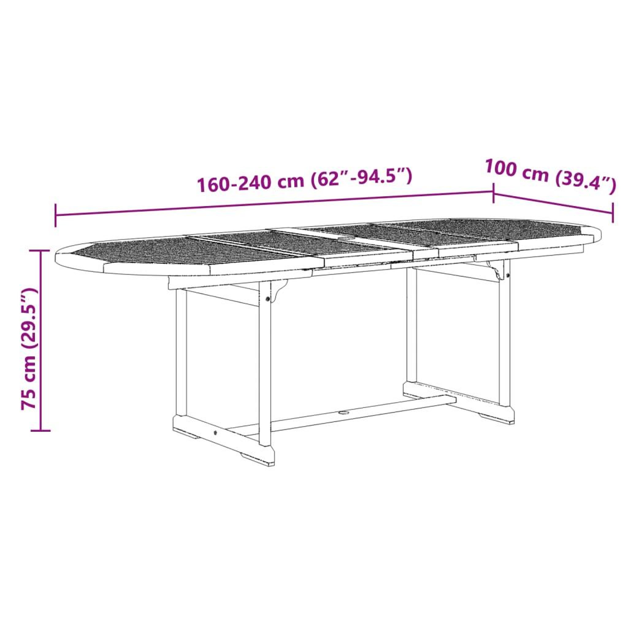 Voir la diapositive 6 : VIDAXL Ensemble a Manger de jardin 7pcs bois d'acacia solide textilene