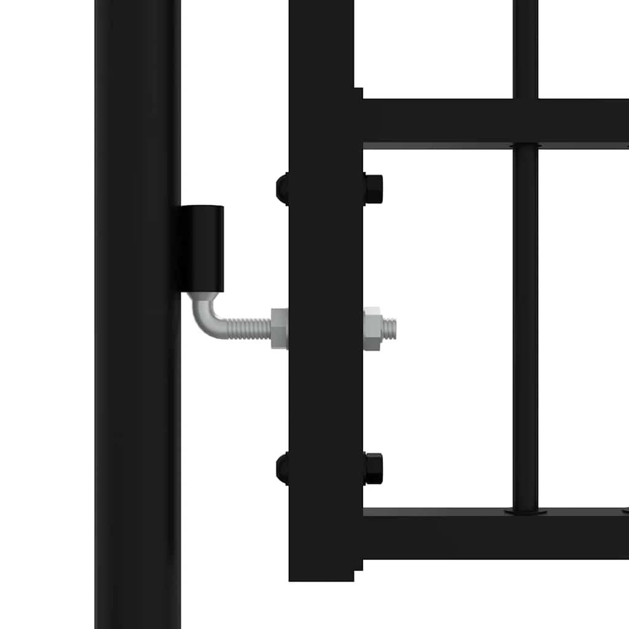 Voir la diapositive 4 : VIDAXL Portail de cloture kampen avec tete pointue, acier noir 103 x 175 cm