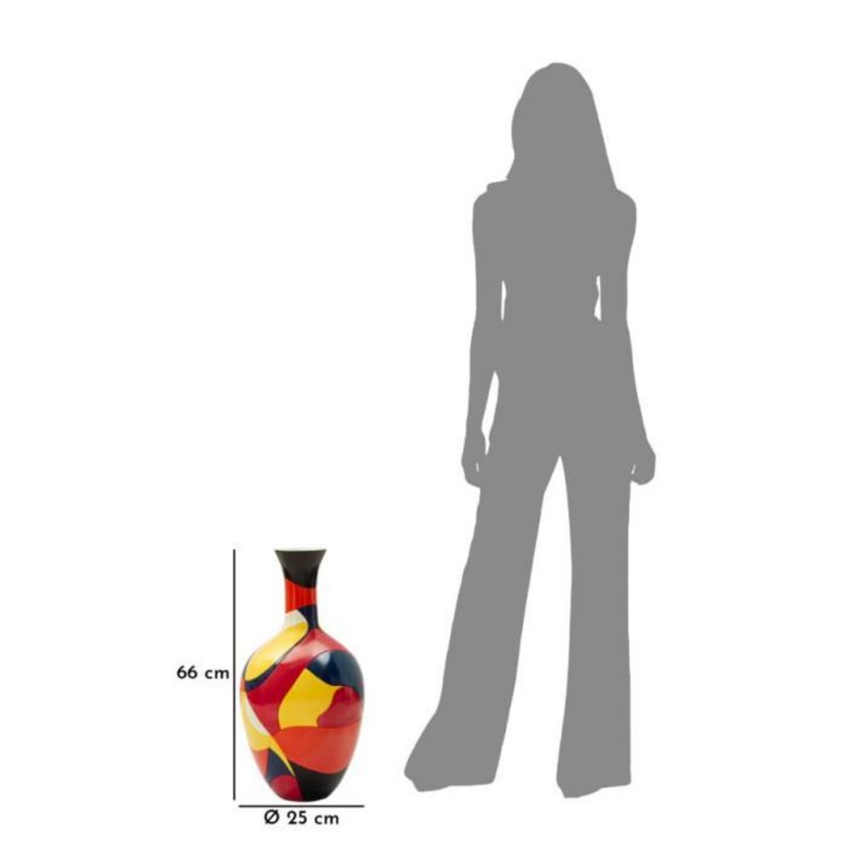 Paris Prix Vase Déco en Résine  Rubic  59cm Multicolore