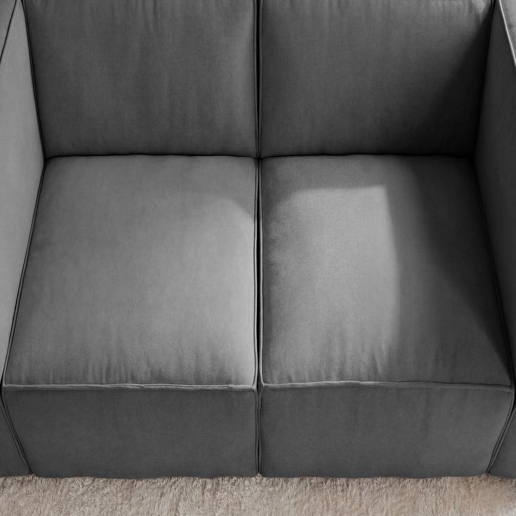 Voir la diapositive 4 : CASANOVA PARIS Mini basil - canapé droit tissu lisse 2 places