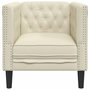 Voir la diapositive 4 : VIDAXL Fauteuil Chesterfield creme similicuir