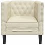 Voir la diapositive 4 : VIDAXL Fauteuil Chesterfield creme similicuir