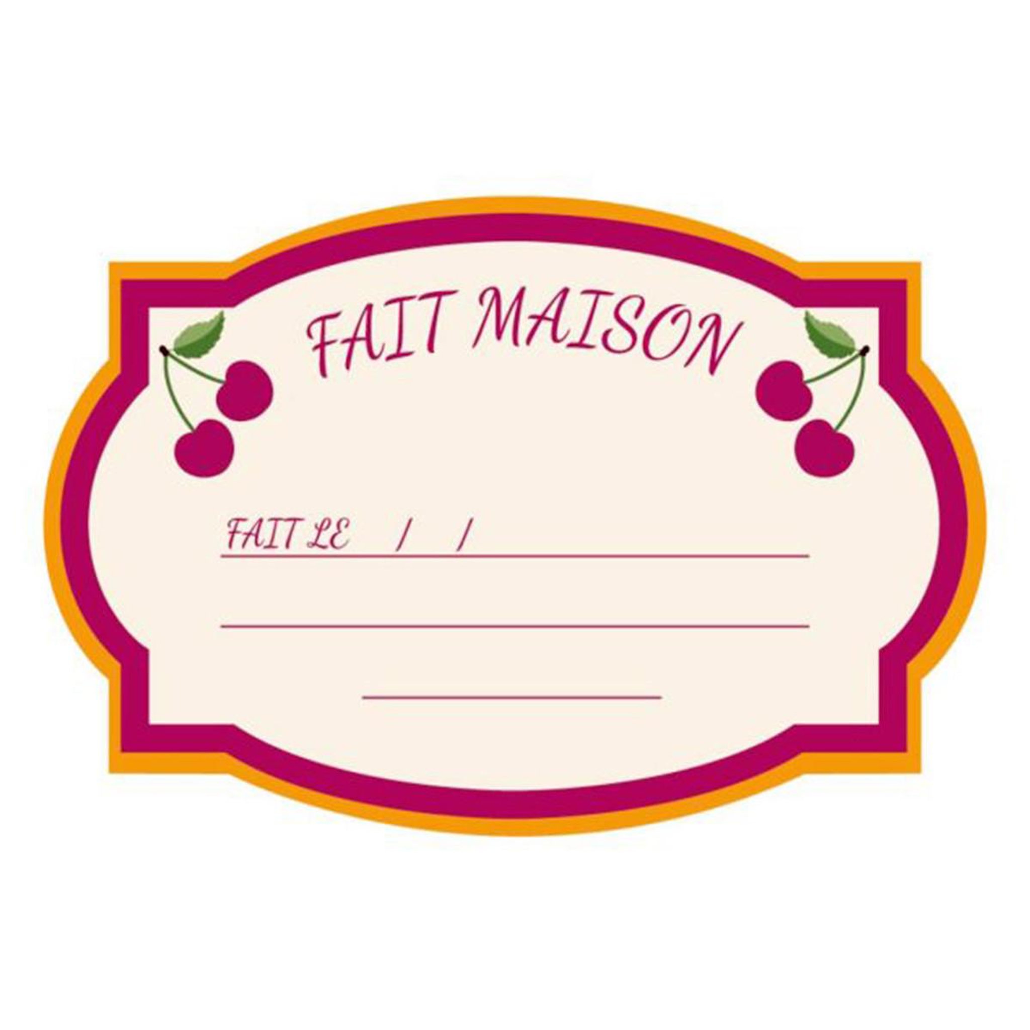 Lily Cook Lot de 50 étiquettes bocaux  maison  6cm multicolore