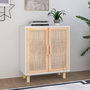 Voir la diapositive 1 : VIDAXL Buffet Blanc 60x30x70 cm Bois de pin massif et rotin naturel