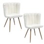 Voir la diapositive 1 : The Home Deco Factory Lot de 2 chaises design effet bouclette Ariel - Blanc