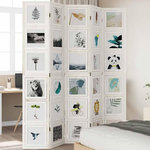 VIDAXL Cloison de separation 5 panneaux blanc bois de paulownia massif