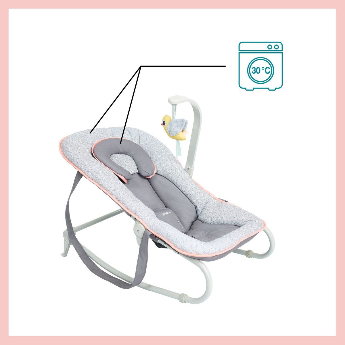 BABYMOOV Transat balancelle bébé Graphik - Pêche