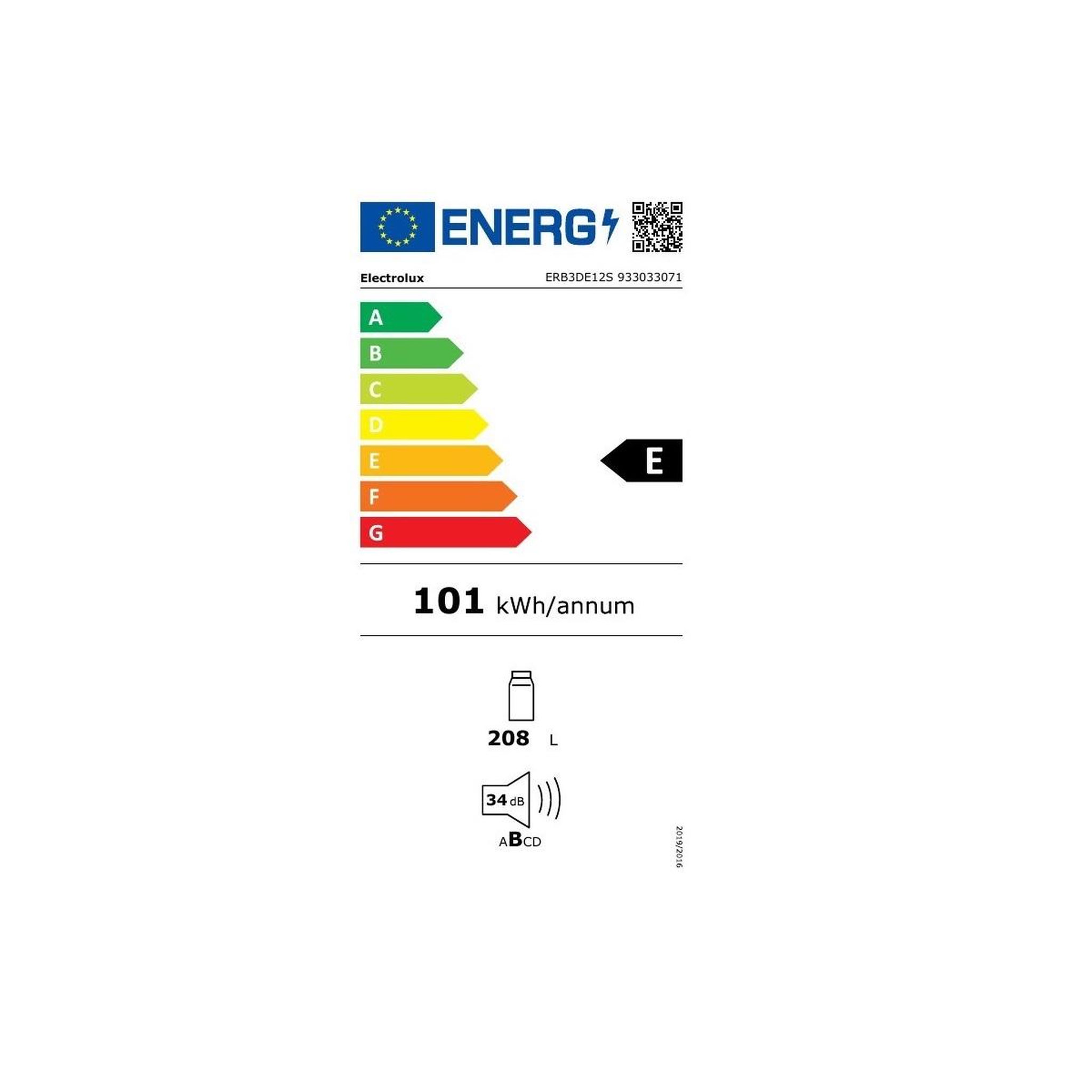 Voir la diapositive 2 : ELECTROLUX Refrigérateur 1 porte intégrable à glissières 208l - erb3de12s
