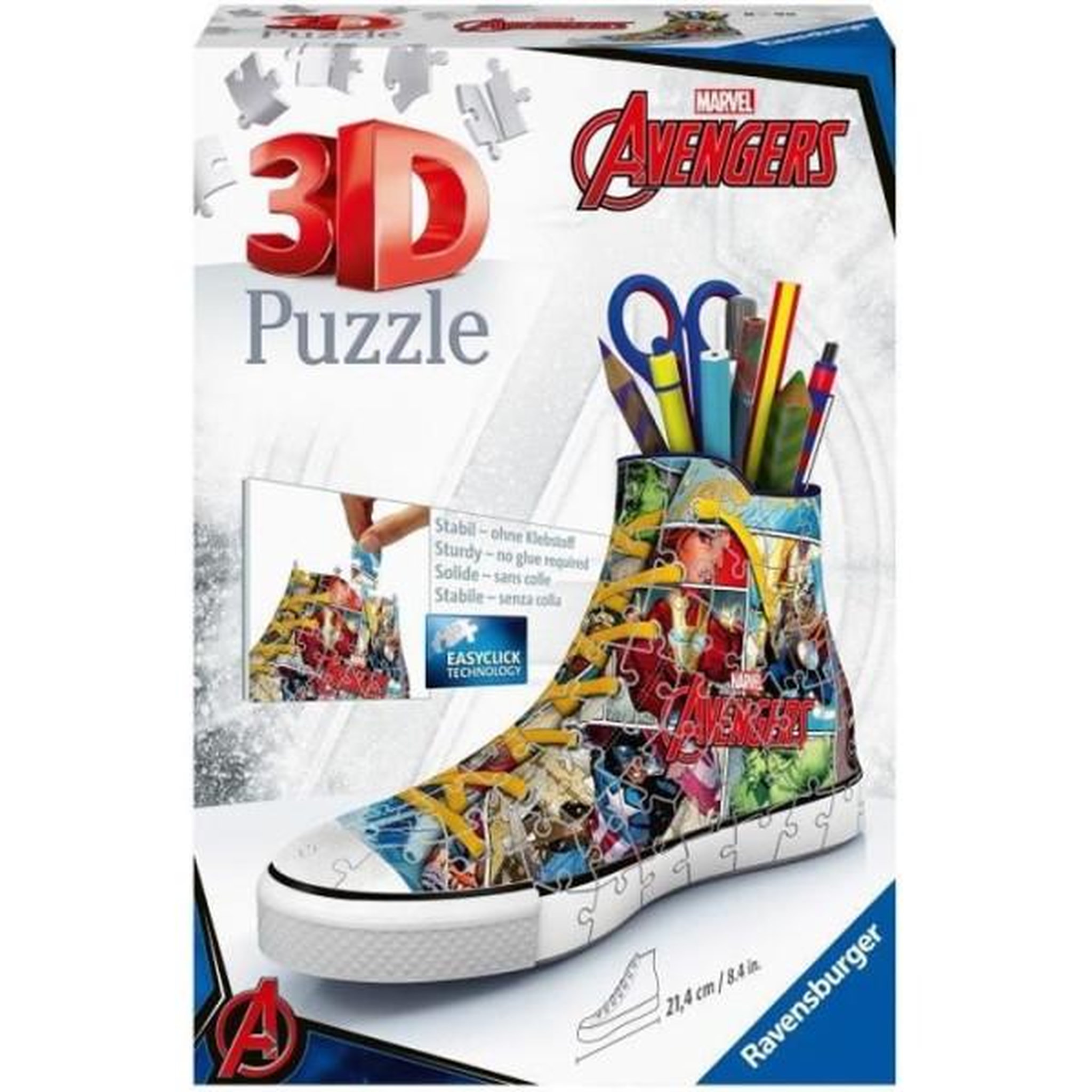 RAVENSBURGER Puzzle 3d sneaker avengers - ravensburger - pot a crayons 108 pieces - des 8 ans