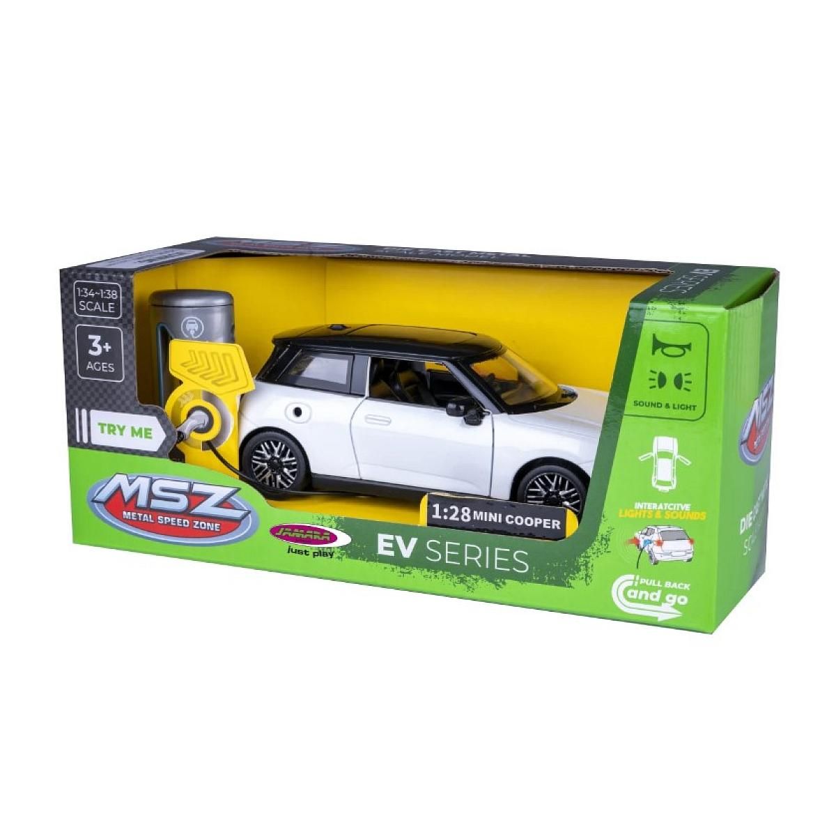 Jamara BMW Mini Cooper miniature 1:28 blanche avec piles