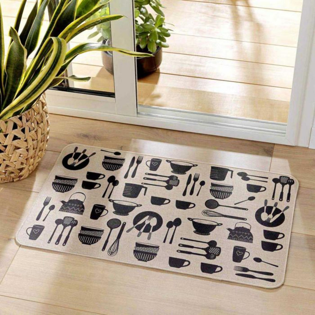 Paris Prix Tapis Multi-Usage Tissé  Kitchen  45x75cm Naturel
