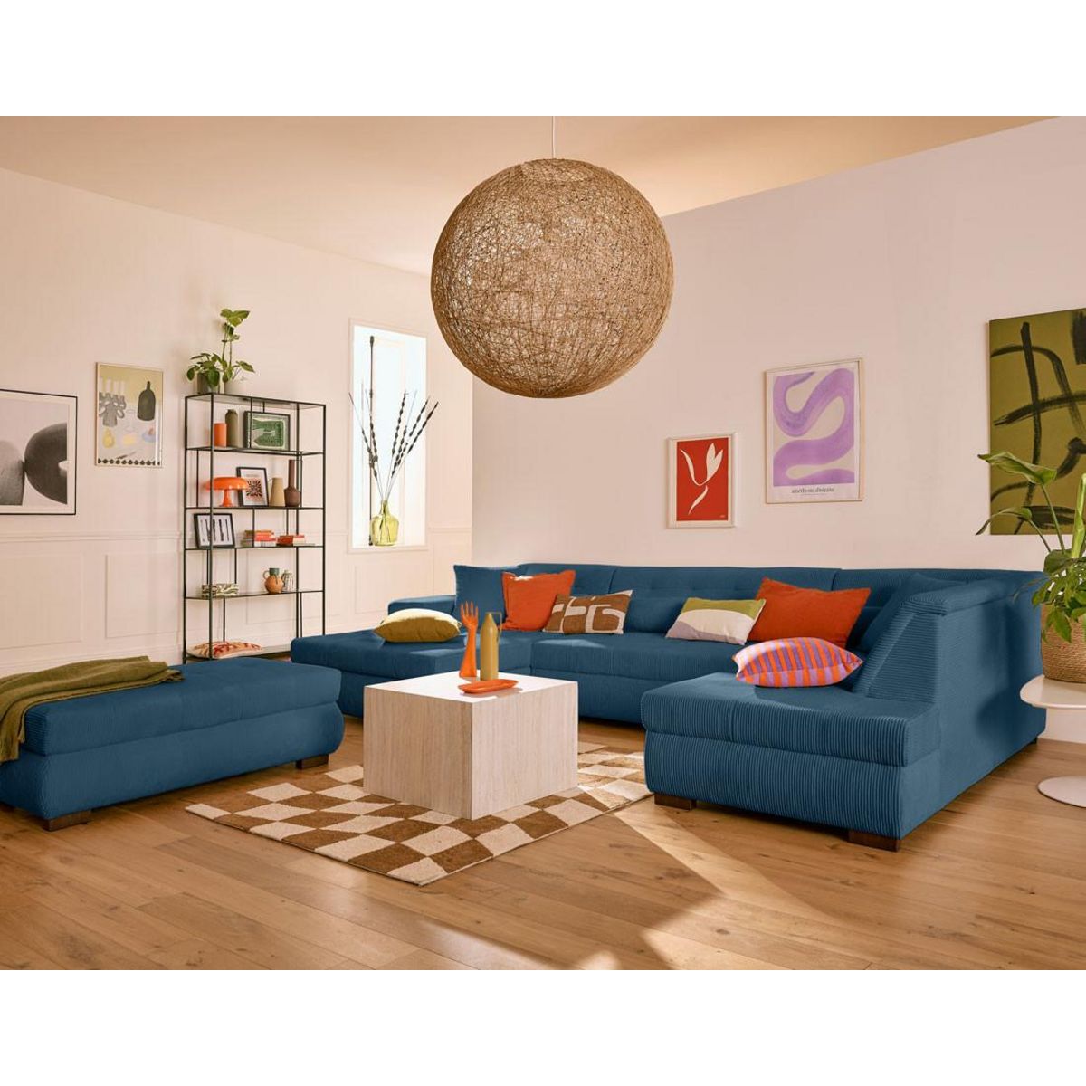 LISA DESIGN Vermont - pouf d'appoint - en velours côtelé