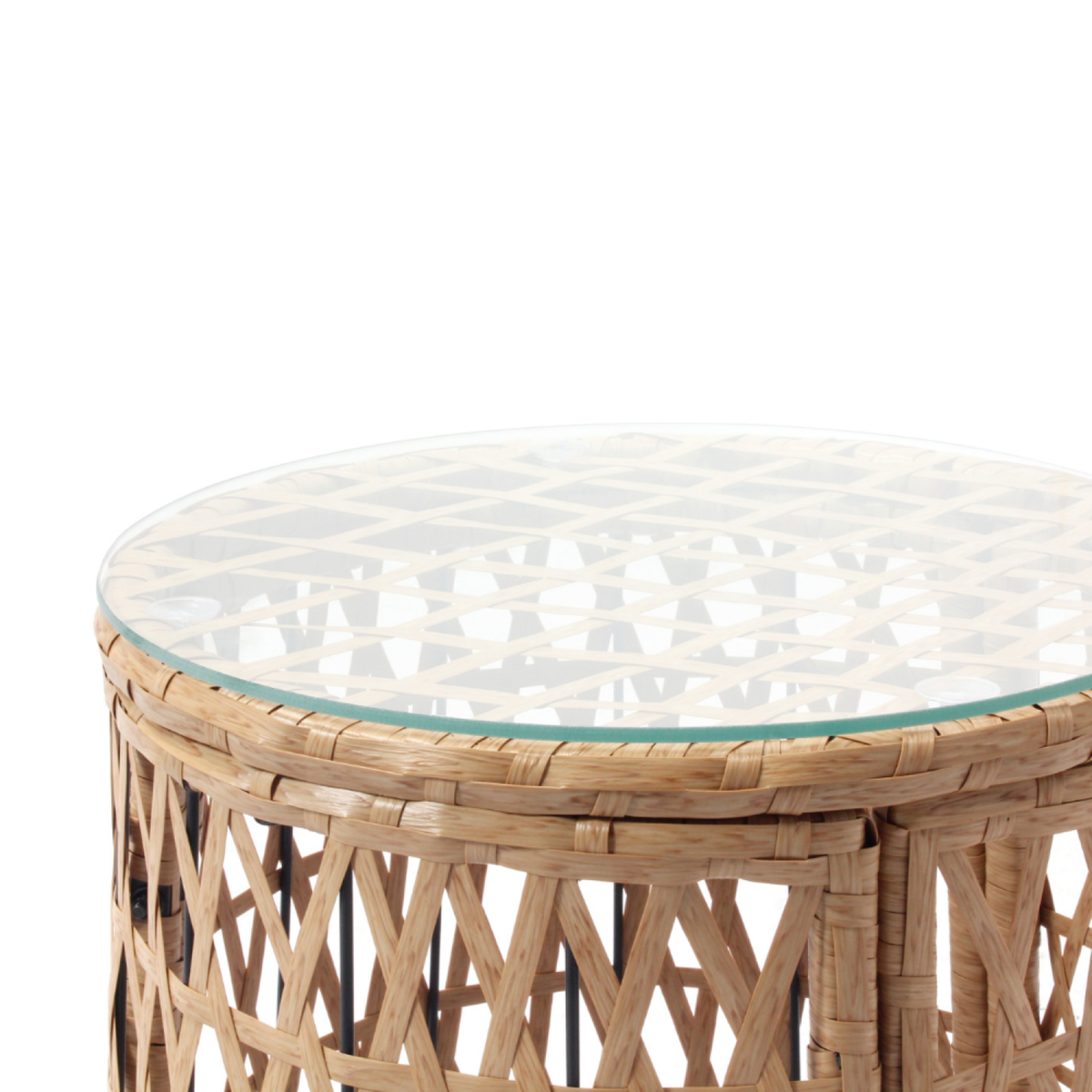 CONCEPT USINE Salon de jardin 2 fauteuils et 1 table PAPASAN