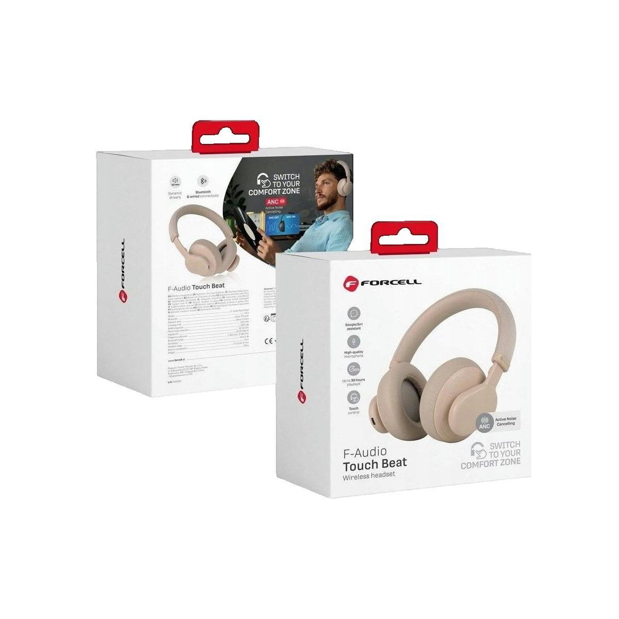 Voir la diapositive 2 : FORCELL Casque audio Bluetooth Forcell Touch Beat avec réduction active du bruit