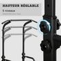 Voir la diapositive 5 : HOMCOM Station de musculation multifonction barre de traction chaise romaine réglable acier noir