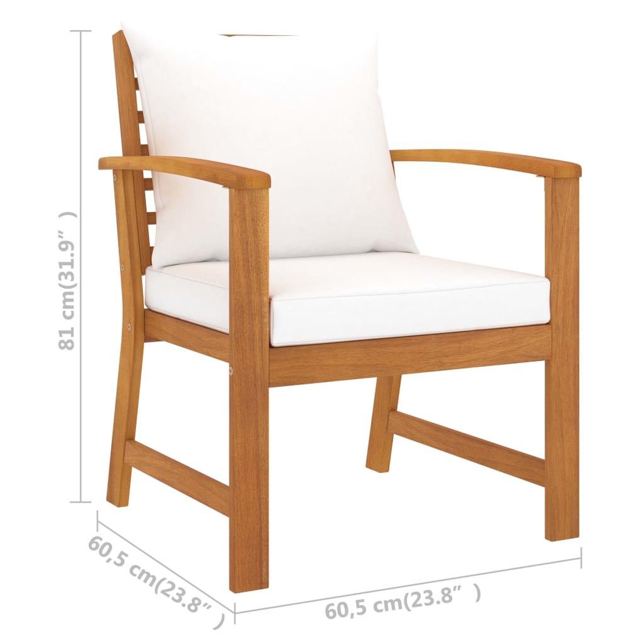 Voir la diapositive 6 : VIDAXL Salon de jardin 5 pcs avec coussin Bois d'acacia solide