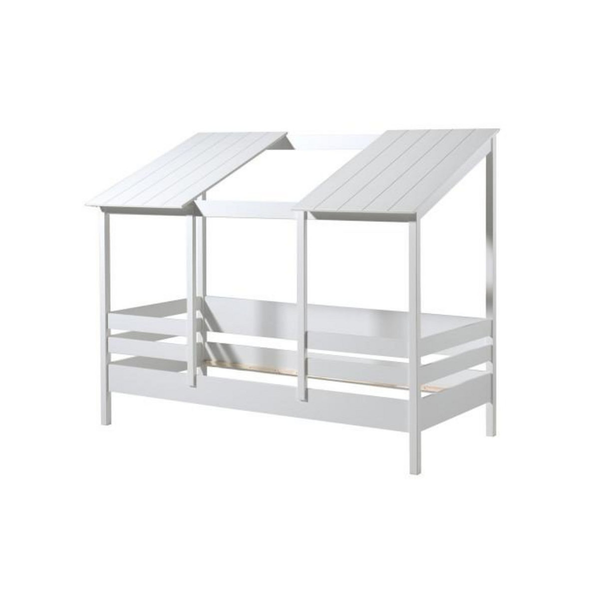 Paris Prix Pack - Lit Cabane Enfant & Sommier  Housebed I  90x200cm Blanc