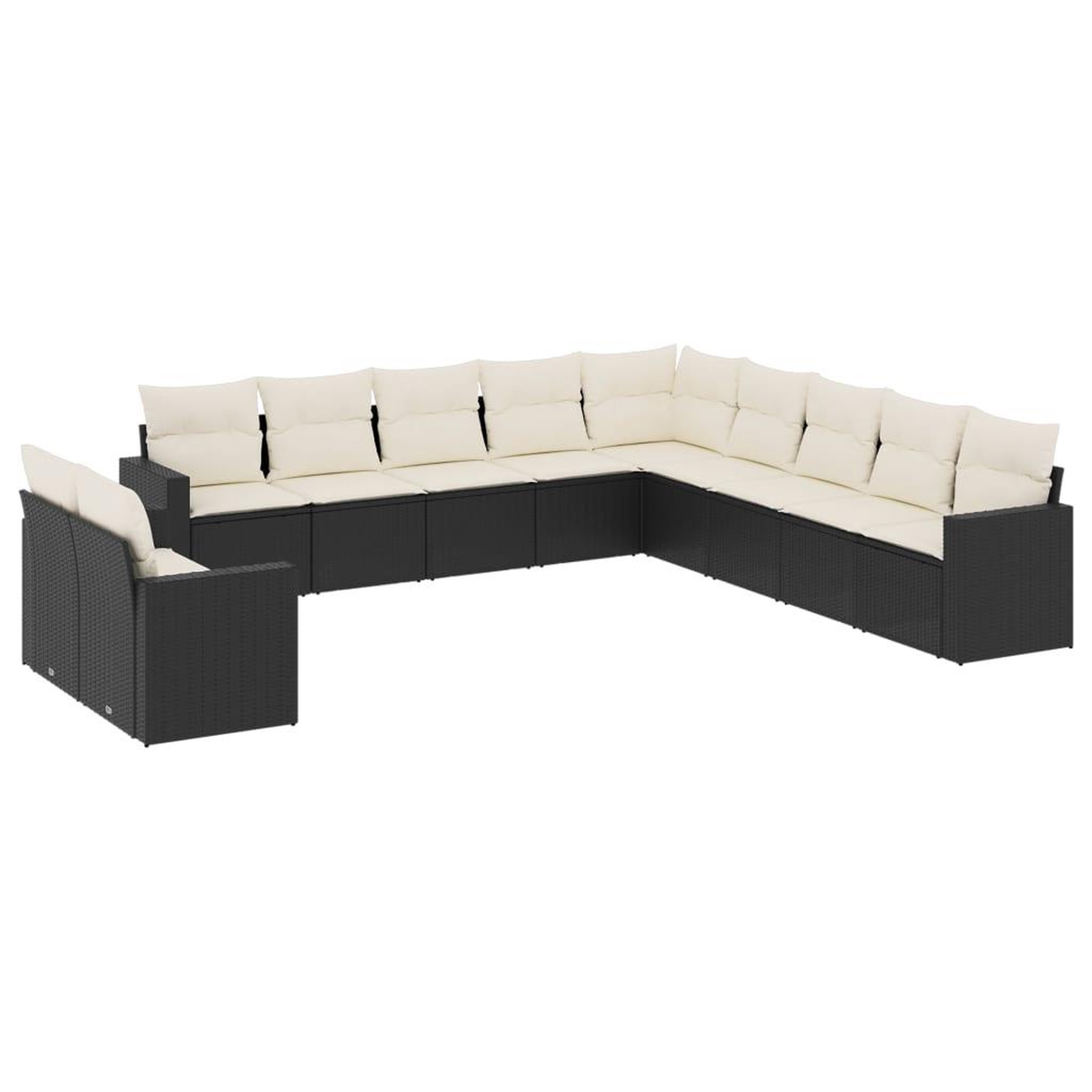 Voir la diapositive 2 : VIDAXL Salon de jardin 11 pcs avec coussins noir resine tressee