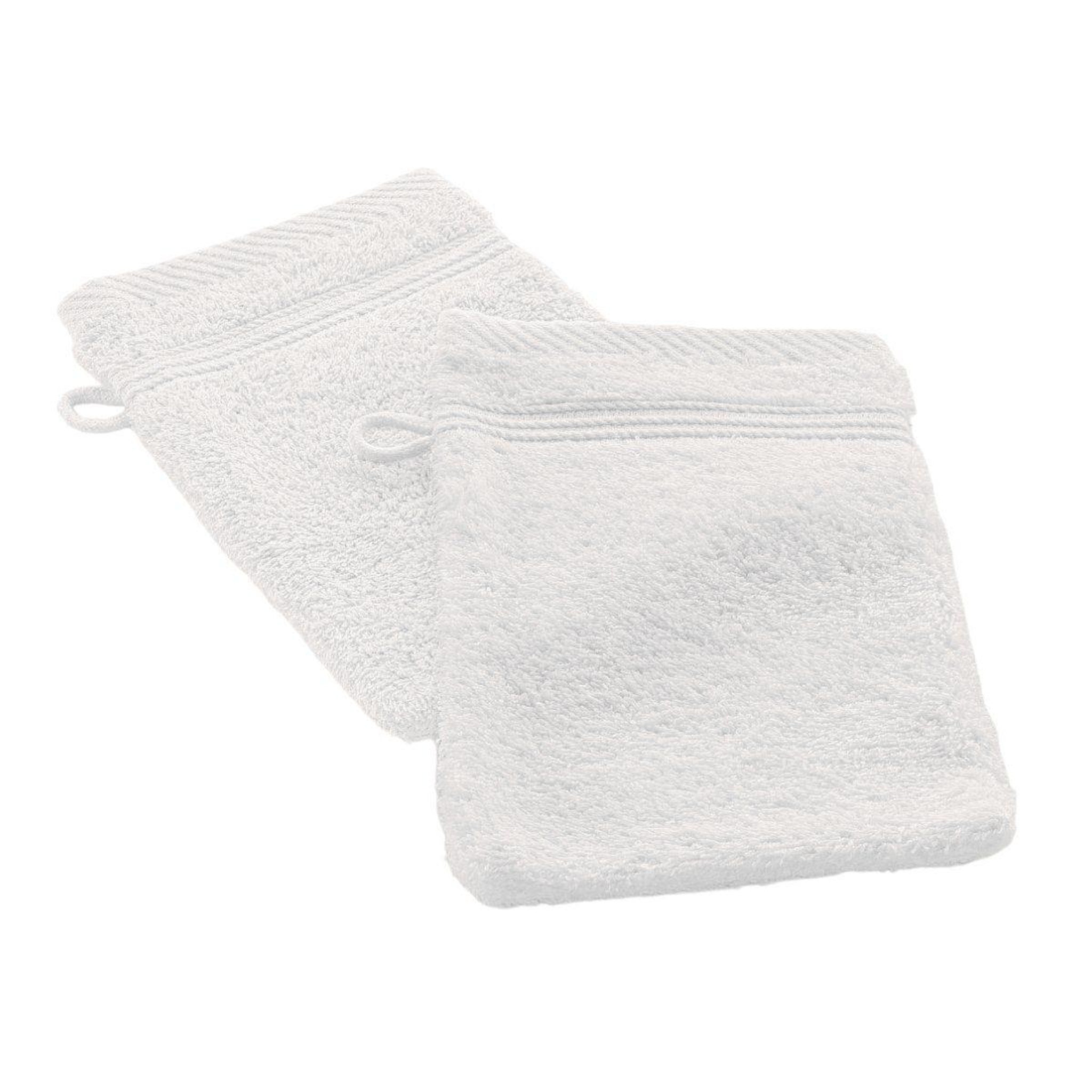 Douceur d'Intérieur Lot de 2 gants de toilette  tendresse  15x21cm blanc