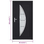 Voir la diapositive 6 : VIDAXL Porte d'entree anthracite 88x200 cm PVC