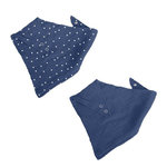 Paris Prix Lot de 2 Bavoirs Bébé  Bandana  41cm Bleu Foncé