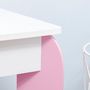 Voir la diapositive 5 : HOMCOM Coiffeuse enfant design girly motif coeur - tiroir, miroir, tabouret inclus - MDF - blanc rose