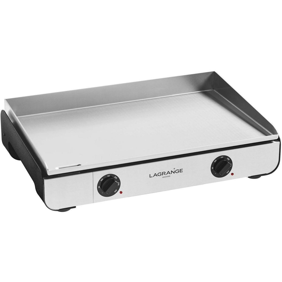 LAGRANGE Plancha électrique Pro 65L noir 2 brûleurs à poser, 65x40 cm + kit d'accessoires