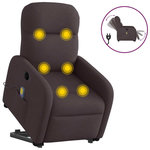 VIDAXL Fauteuil inclinable de massage electrique Marron fonce Tissu