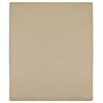 VIDAXL Drap-housse Jersey Taupe 100x200 cm Coton