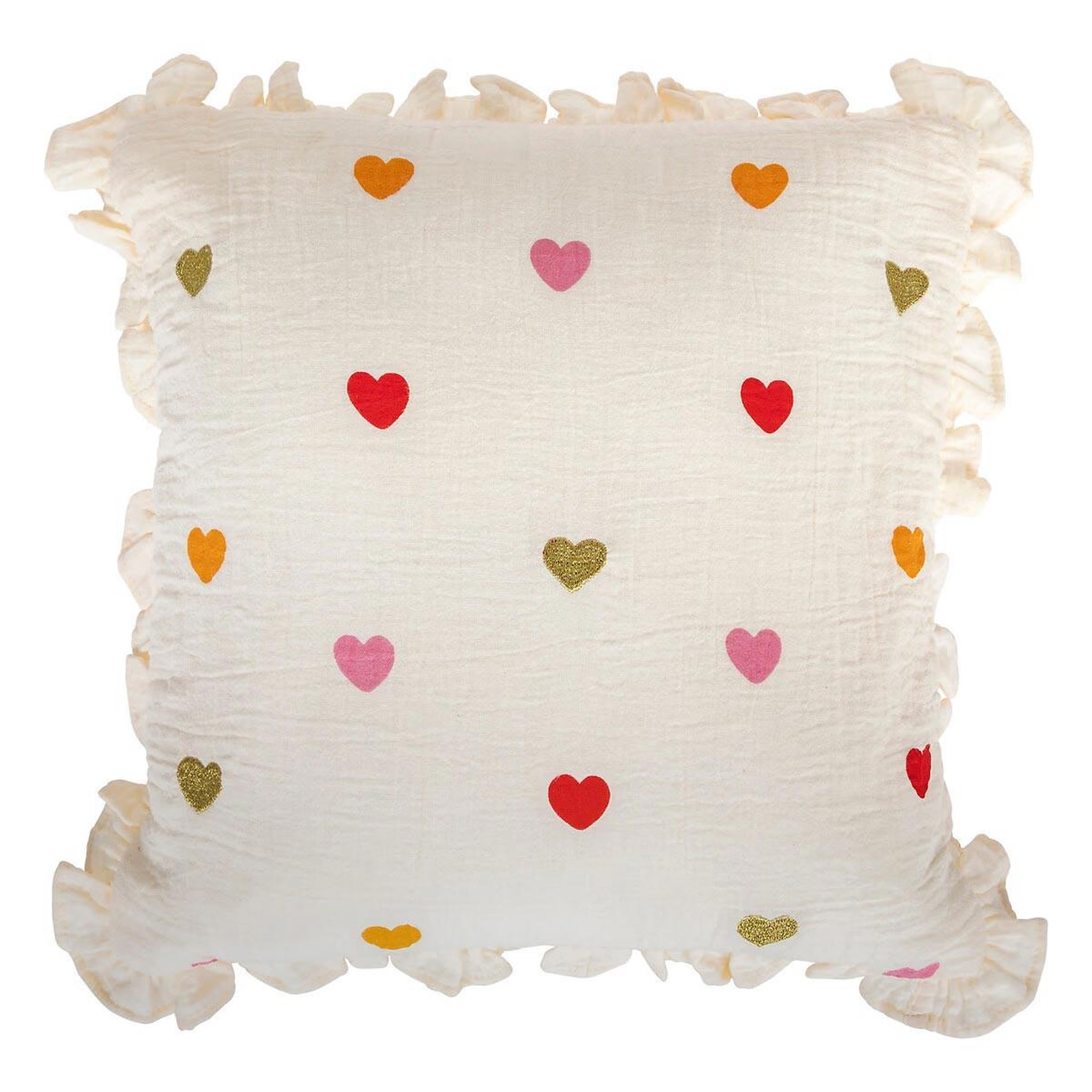 Atmosphera Kids Coussin enfant feston  amour  40x40cm beige