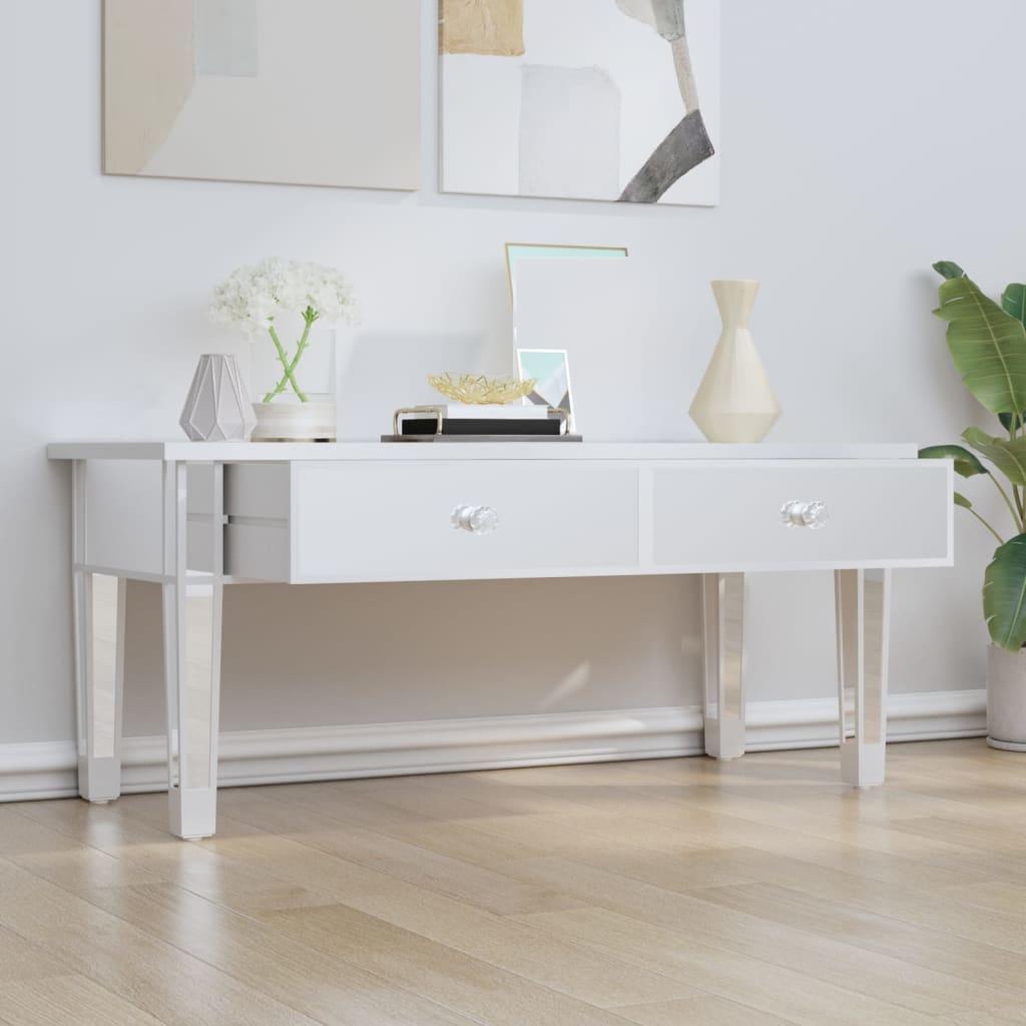 Voir la diapositive 3 : VIDAXL Table basse a miroir 106x45x45 cm Bois d'ingenierie et verre