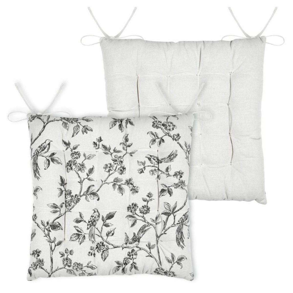 STOF Lot de 4 galettes de chaise à nouettes CLARINE