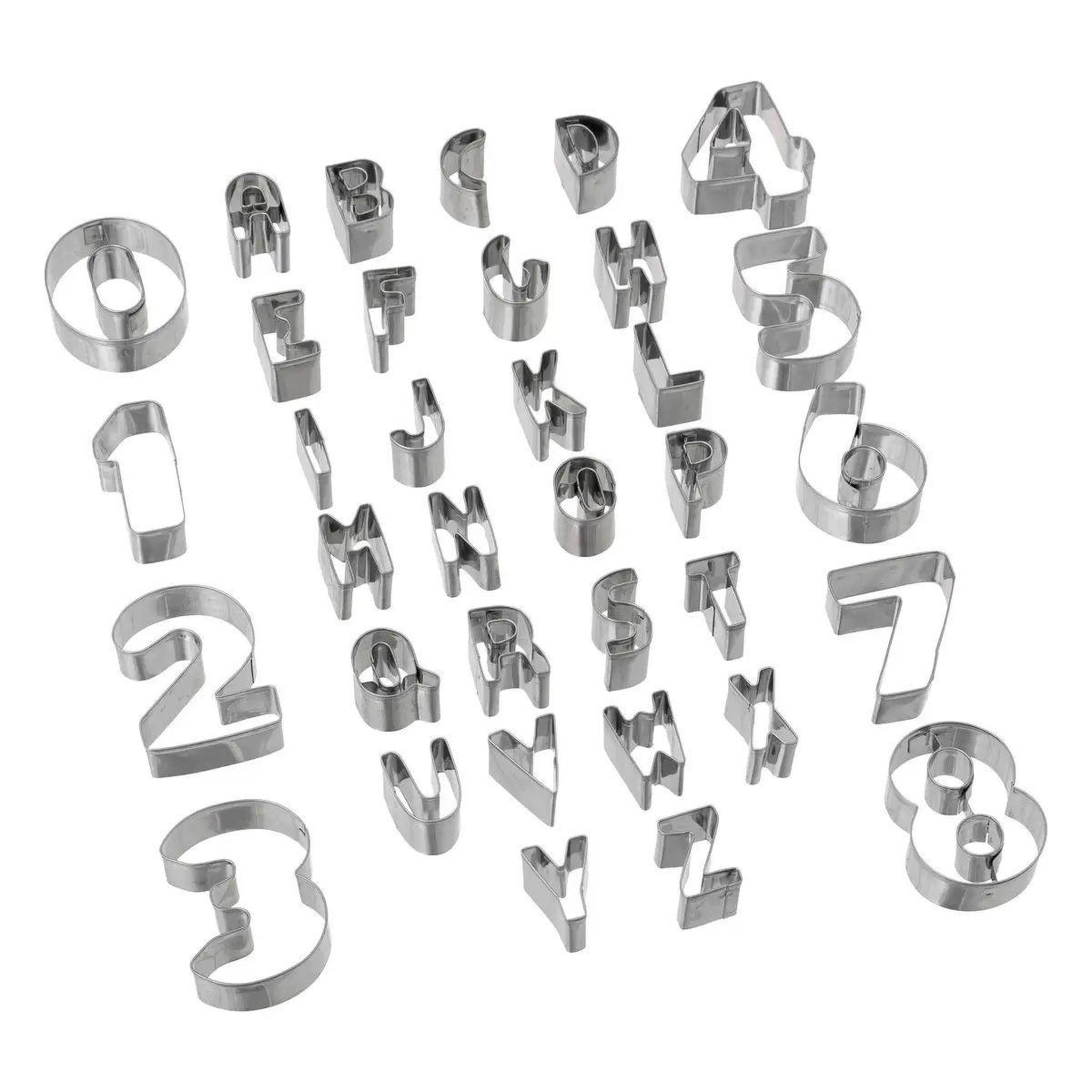 FIVE Emporte-pièces en inox  lettres & chiffres  10cm gris