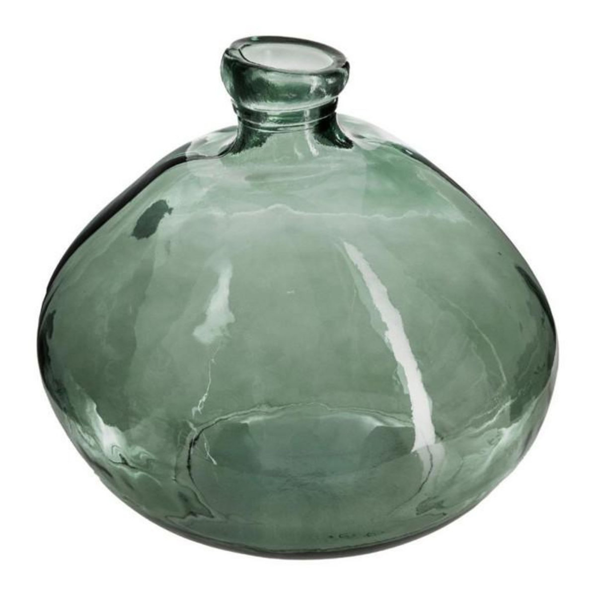ATMOSPHERA Vase Rond En Verre Recyclé  Ballon  22cm Kaki