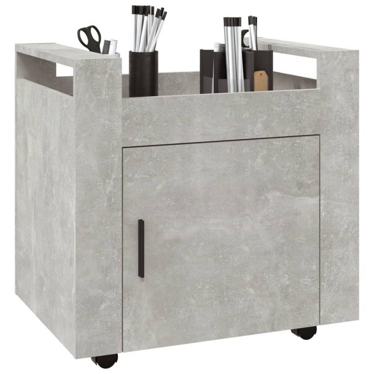 VIDAXL Chariot de bureau Gris beton 60x45x60 cm Bois d'ingenierie