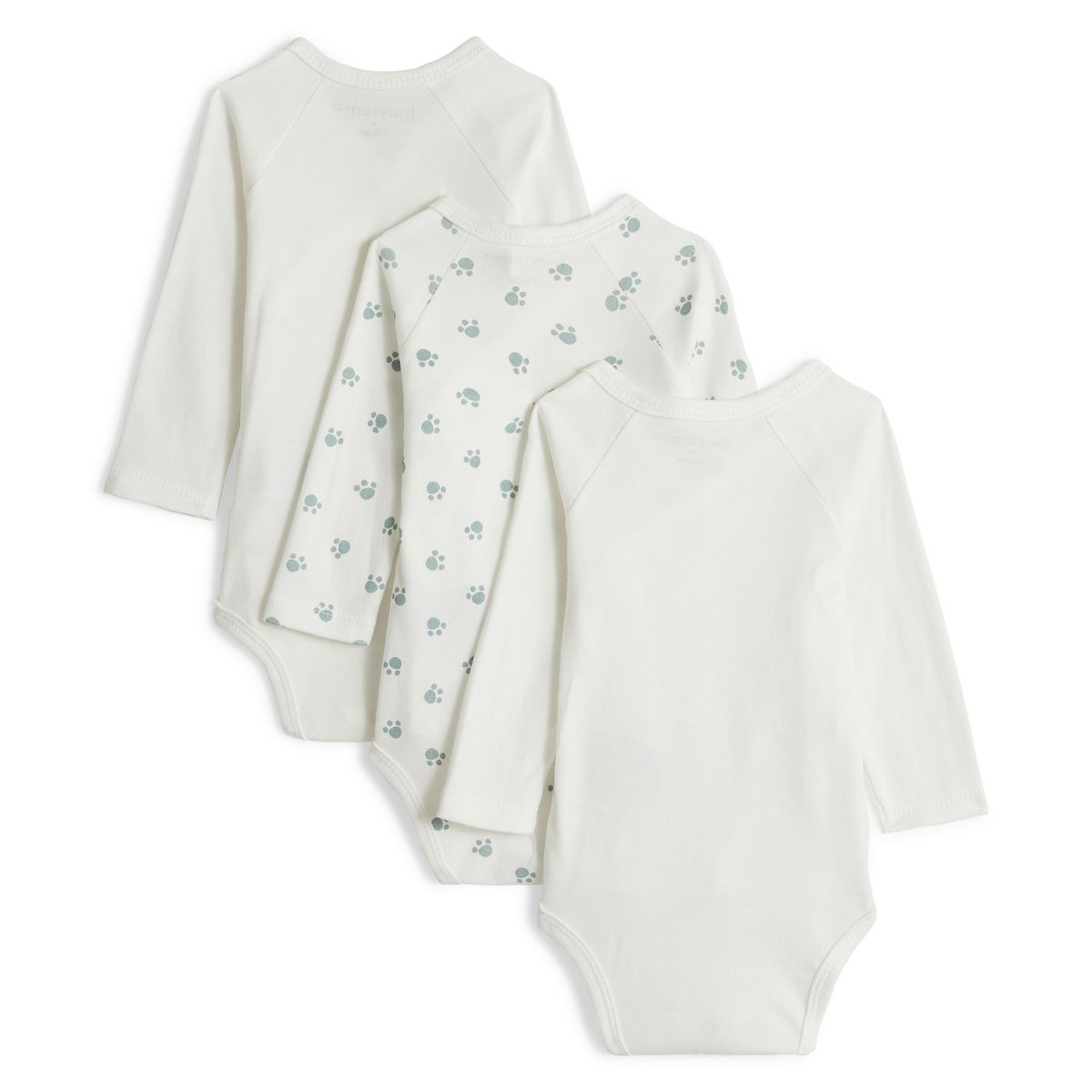 IN EXTENSO Lot de 3 bodies manches longues de naissance bébé