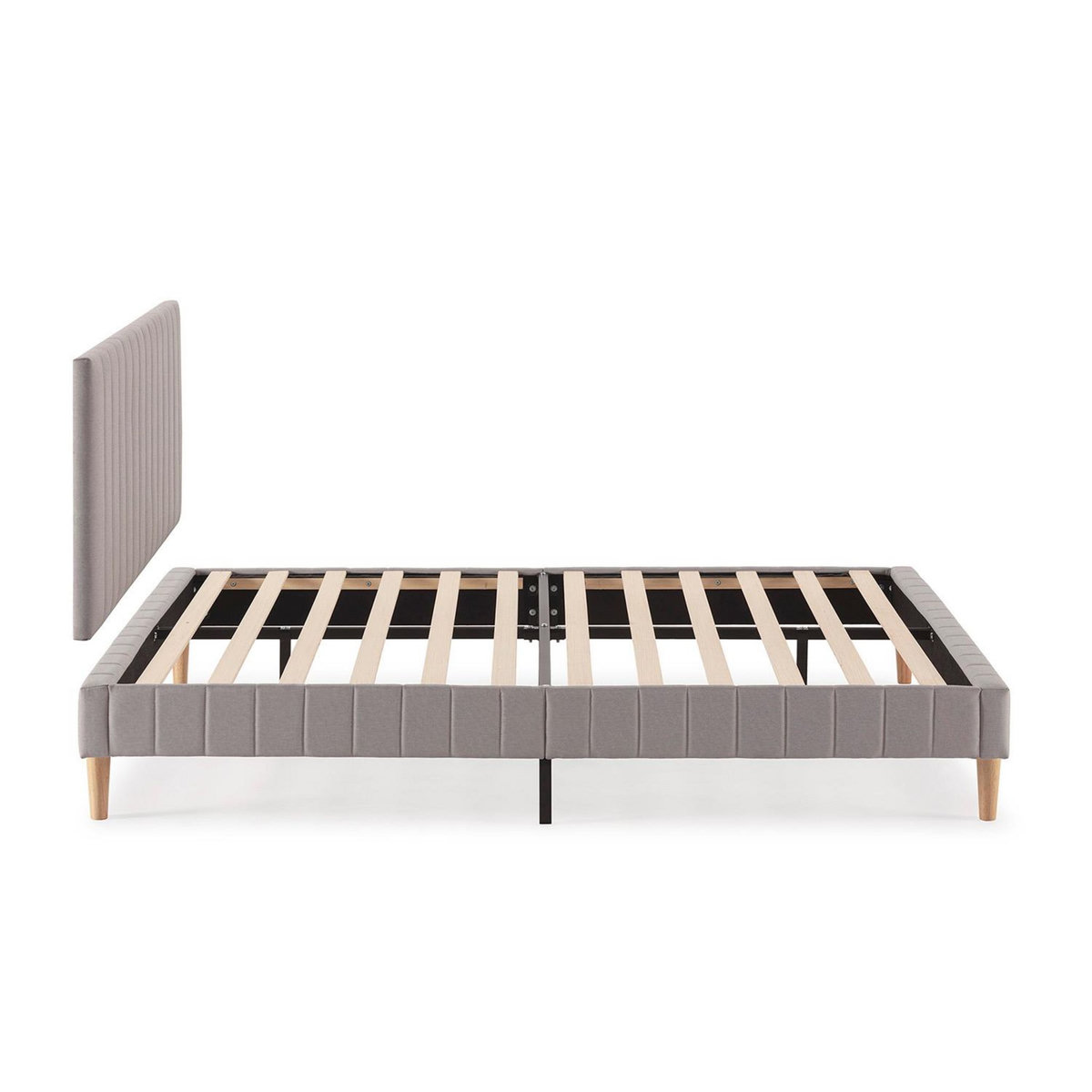 VS VENTA-STOCK Sommier + tête de lit Eris 150x190 cm Gris clair