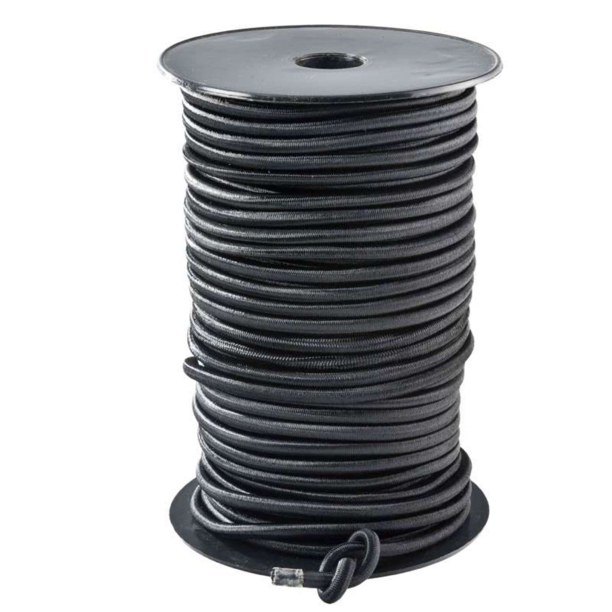 Voir la diapositive 1 :  Tendeur élastique noir WERKAPRO  4mm x 50 mètres sur bobine