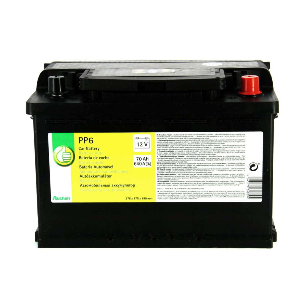 POUCE Batterie pour voiture 640A 70AH