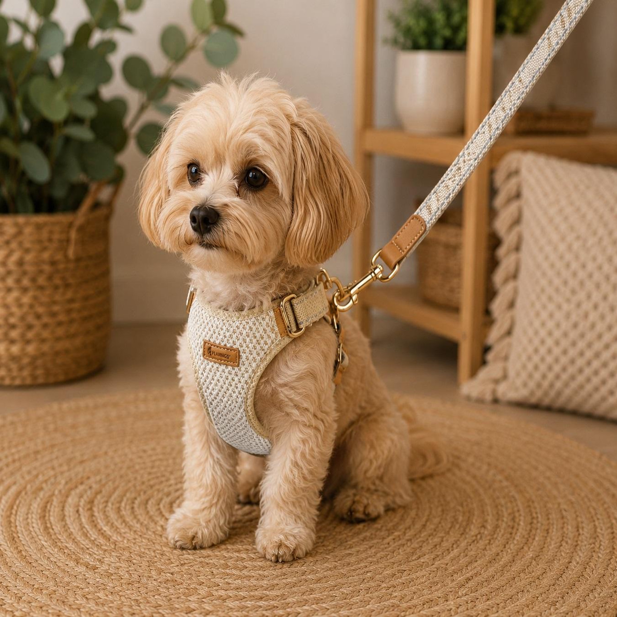 Voir la diapositive 3 : Eden Harnais pour chien lara beige design et moderne