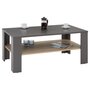 IDIMEX Table basse LORIENT, table de salon rectangulaire avec 1 étagère espace de rangement ouvert, en mélaminé gris et décor chêne sonoma