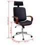 Voir la diapositive 6 : VIDAXL Chaise de bureau avec appuie-tete Bois cintre Similicuir