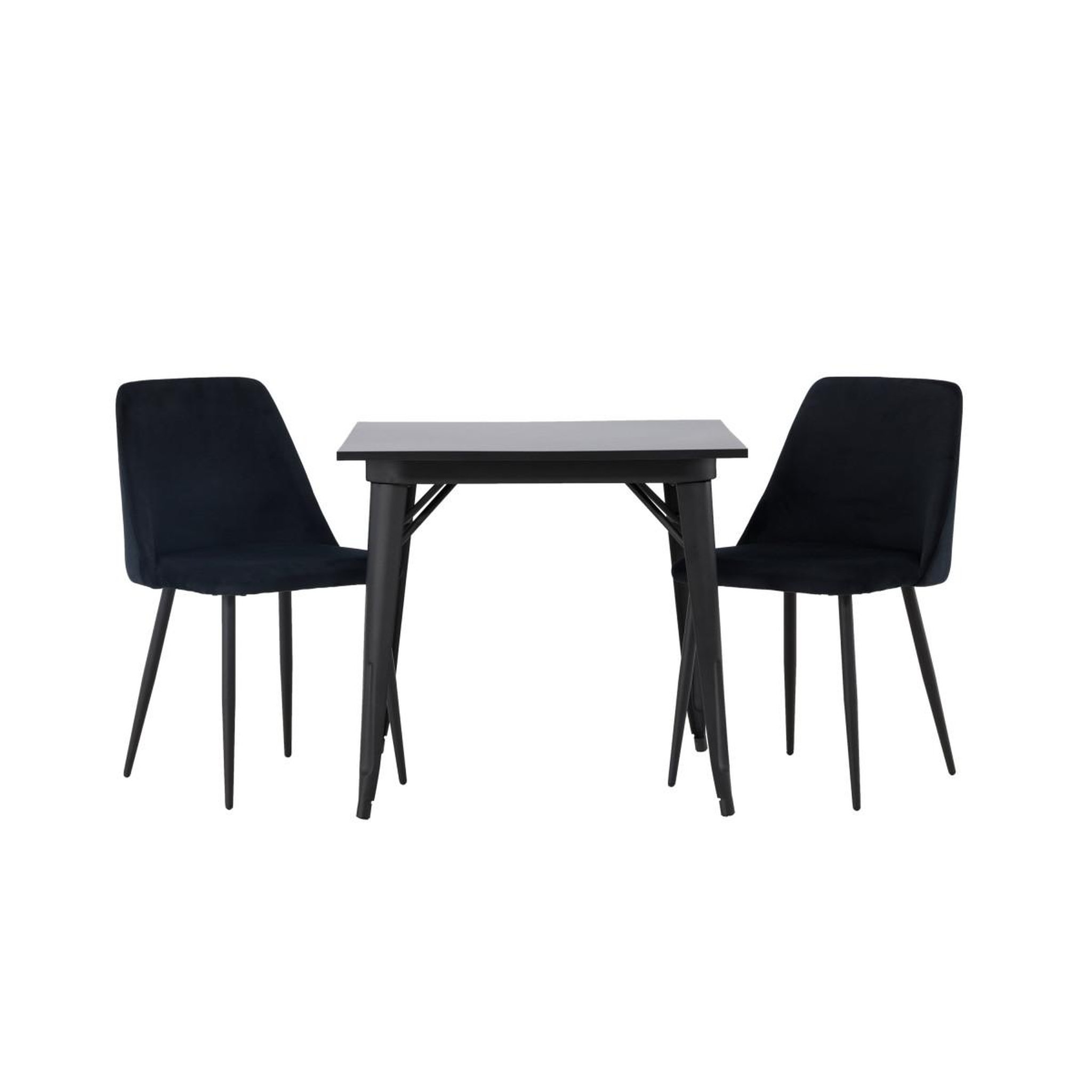 Voir la diapositive 2 : Paris Prix Ensemble table à manger & 2 chaises  tempe & night  80cm noir