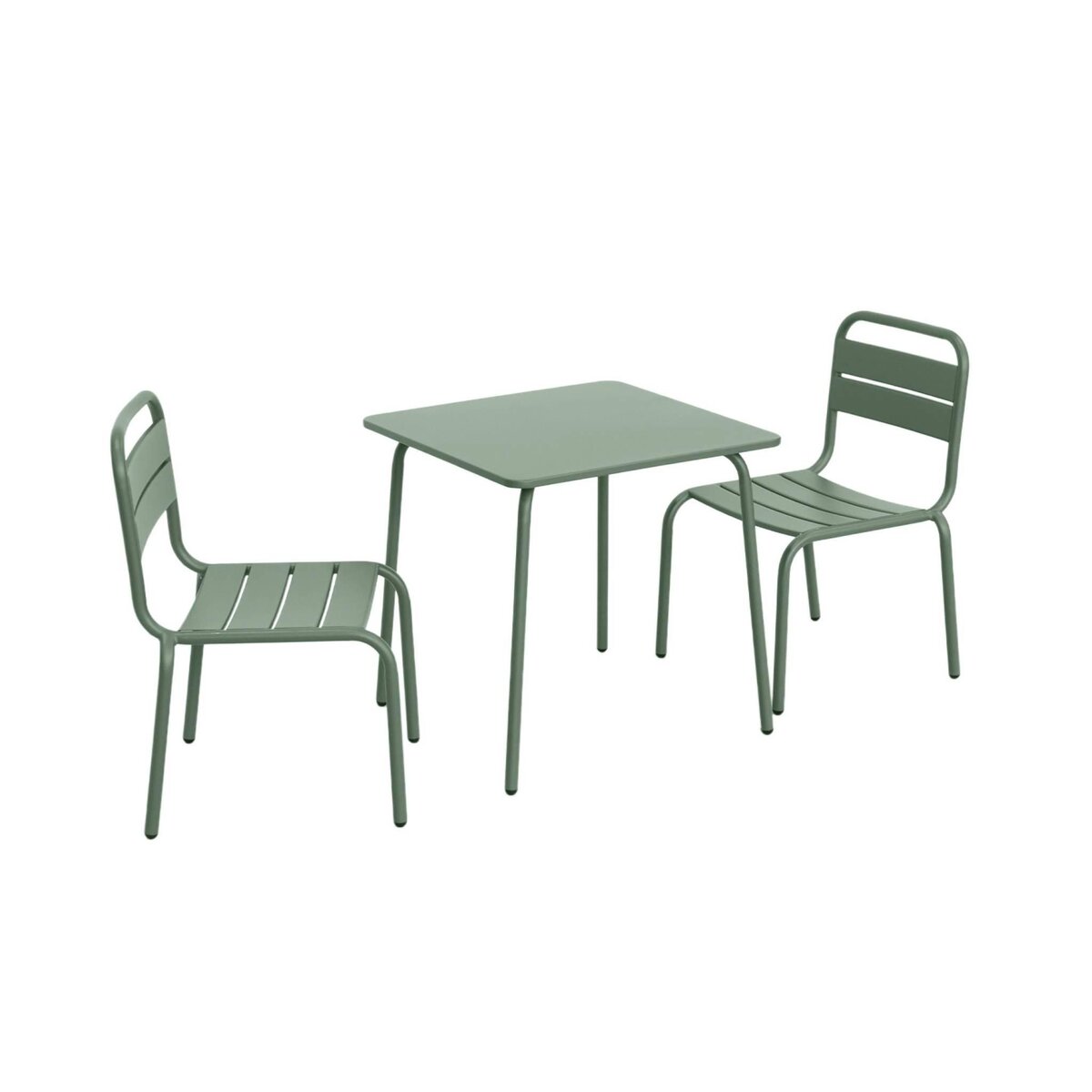 SWEEEK Salon de jardin enfant table et chaises métal Anna - 2 places, 48x48cm